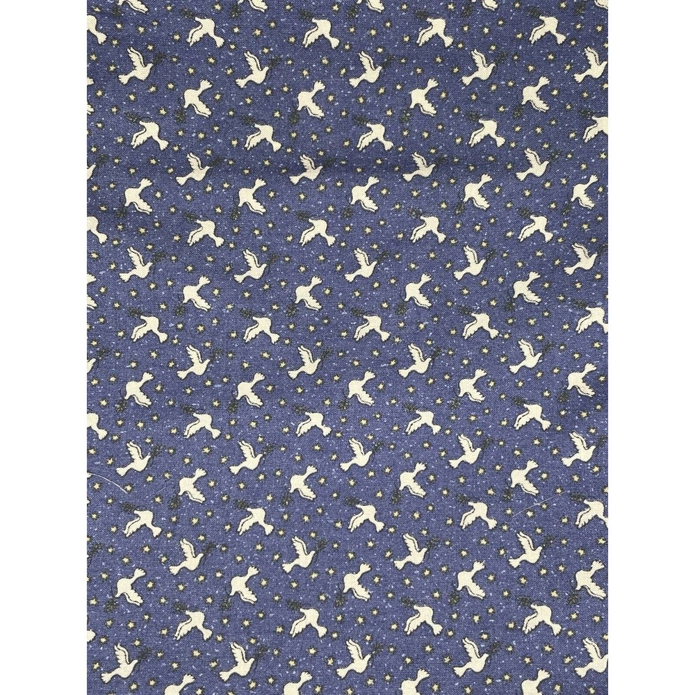 Spectrix Blue White Doves Cotton Stars Night Sky 35.5” X 43”